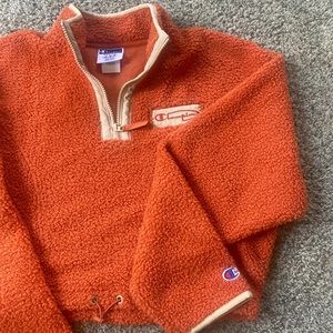 Dark Orange Champion Cropped 3/4 Zip